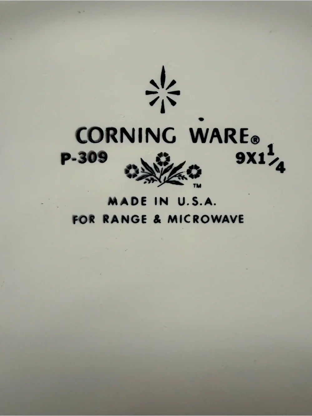 Vintage Corning Ware Blue Cornflower P-309 9” Pie Plate USA